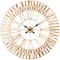 30.5" Gold Seagrass Round Wall Clock with Weaving Design